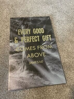 Religious Wall Art Canvas - 'Every Good & Perfect Gift' - Gold Lettering
